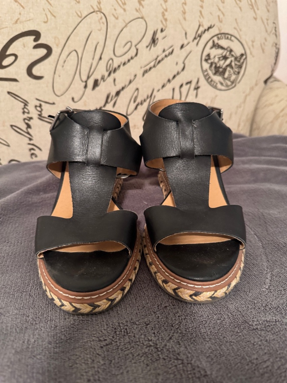 Black Women's Espadrille Platform Sandals
